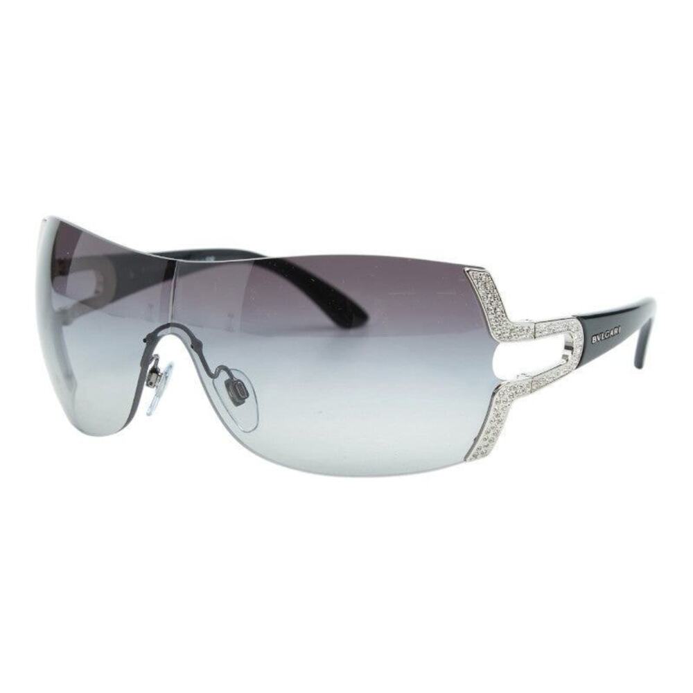 Bvlgari Logo 6038-B Rhinestone Sunglasses Black